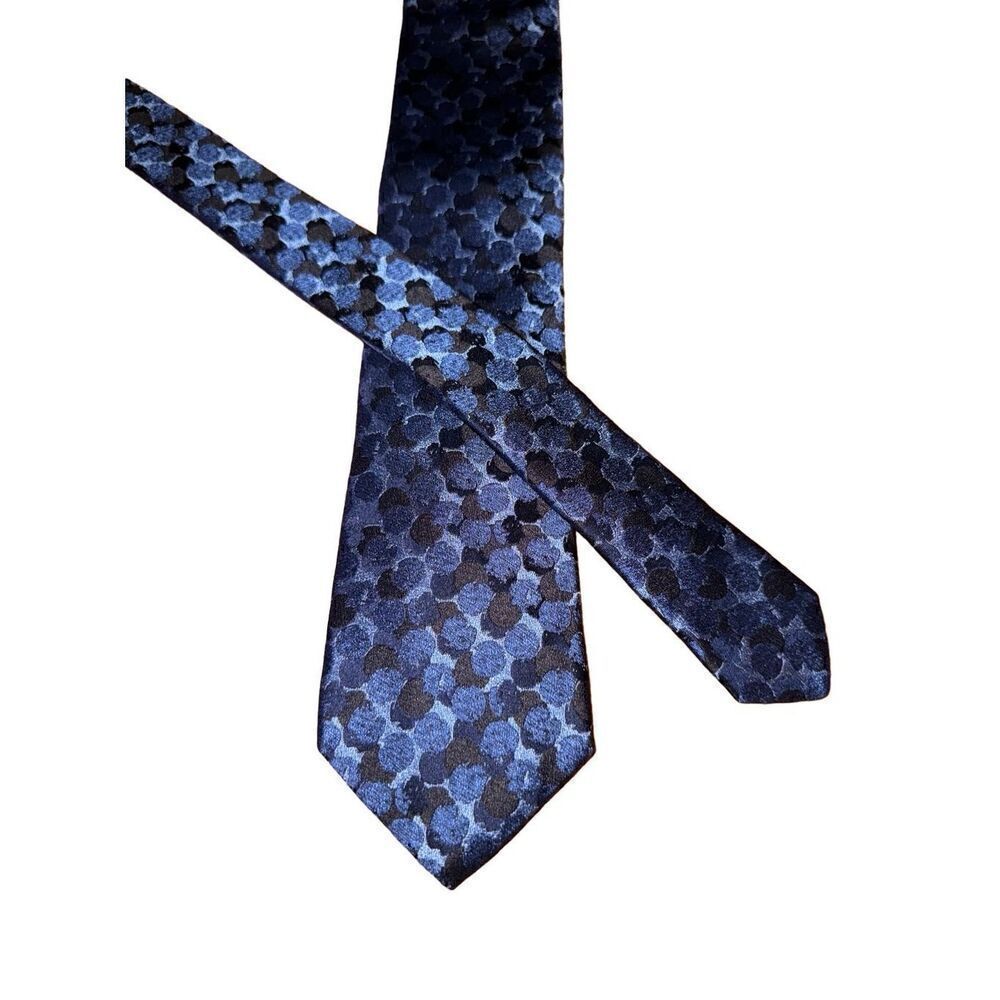 Dion 1967 Neckwear Navy Abstract 100% Silk Handmade Tie